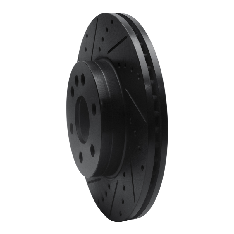 Chevrolet Colorado Brake Rotor (1) - Front Left - R1 Concepts - Drilled & Slotted - Black - `15-`20